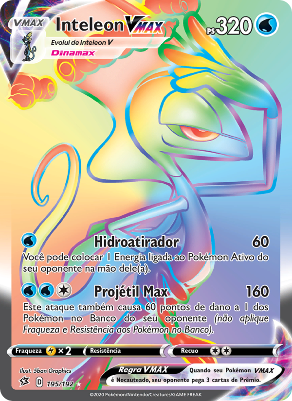 Inteleon VMAX 195 — Rixa Rebelde (Portuguese Pokémon TCG card)