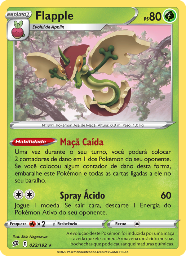 Flapple 22 — Rixa Rebelde (Portuguese Pokémon TCG card)