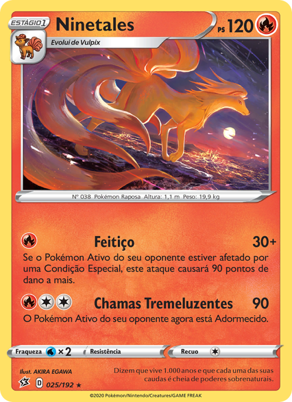Ninetales 25 — Rixa Rebelde (Portuguese Pokémon TCG card)