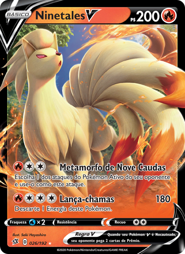 Ninetales V 26 — Rixa Rebelde (Portuguese Pokémon TCG card)