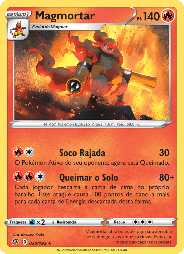 Magmortar 30 — Rixa Rebelde (Portuguese Pokémon TCG card)