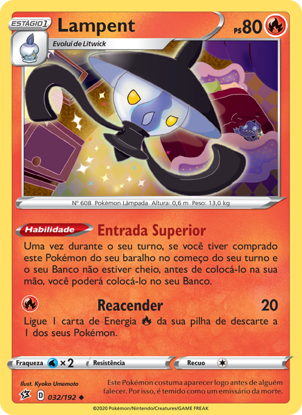 Lampent 32 — Rixa Rebelde (Portuguese Pokémon TCG card)