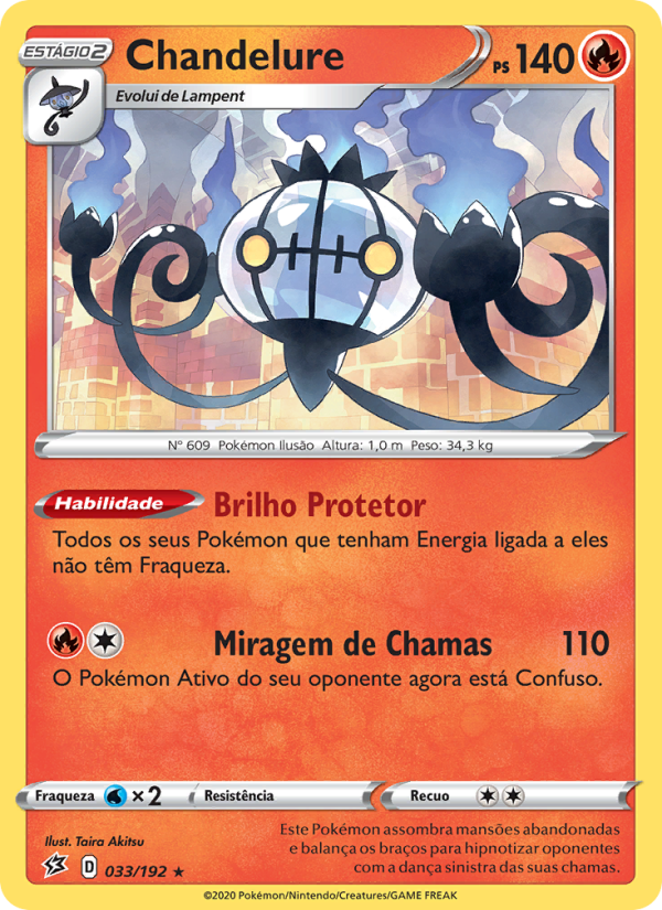Chandelure 33 — Rixa Rebelde (Portuguese Pokémon TCG card)