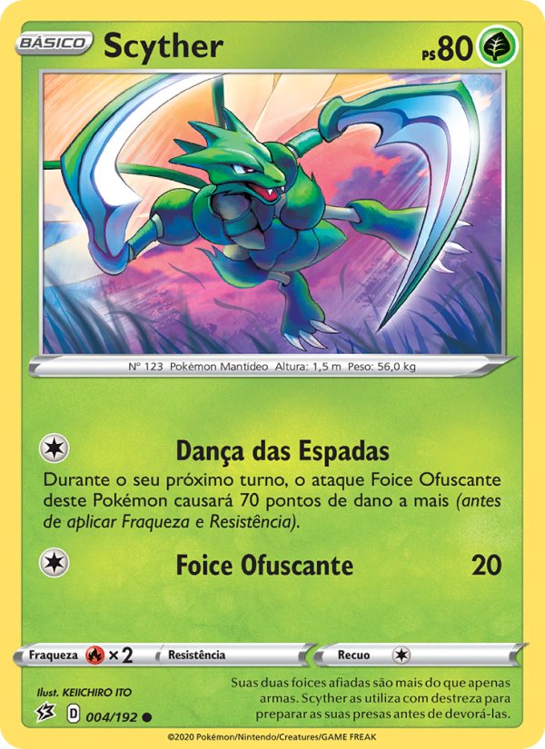 Scyther 4 — Rixa Rebelde (Portuguese Pokémon TCG card)