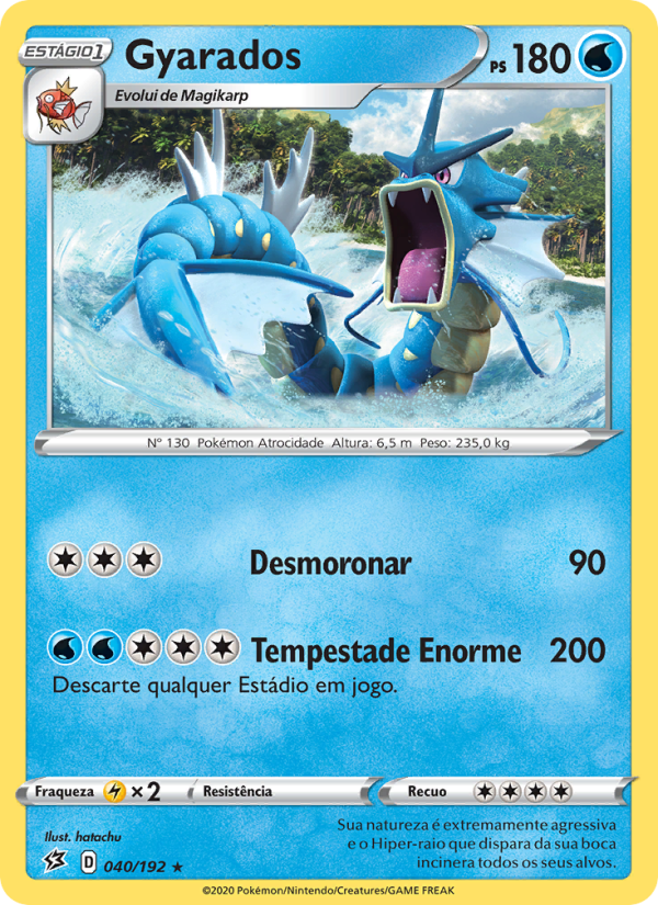 Gyarados 40 — Rixa Rebelde (Portuguese Pokémon TCG card)
