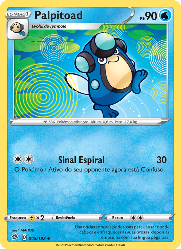 Palpitoad 45 — Rebel Clash (Portuguese Pokémon TCG card)