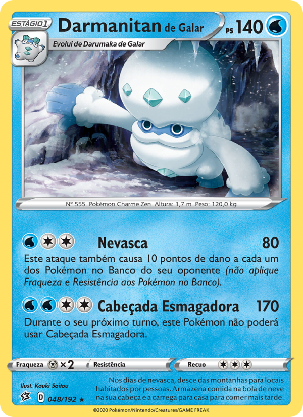 Darmanitan de Galar 48 — Rixa Rebelde (Portuguese Pokémon TCG card)