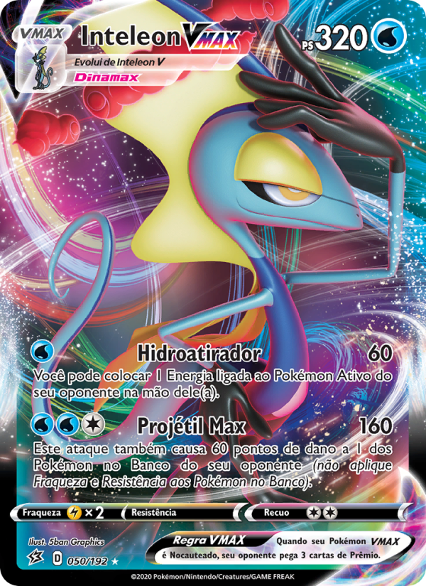 Inteleon VMAX 50 — Rixa Rebelde (Portuguese Pokémon TCG card)