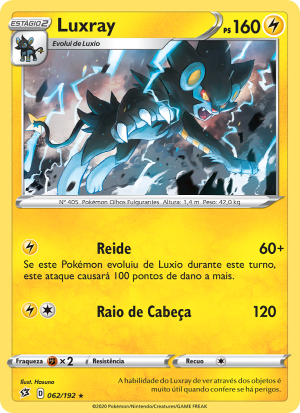 Luxray 62 — Rixa Rebelde (Portuguese Pokémon TCG card)