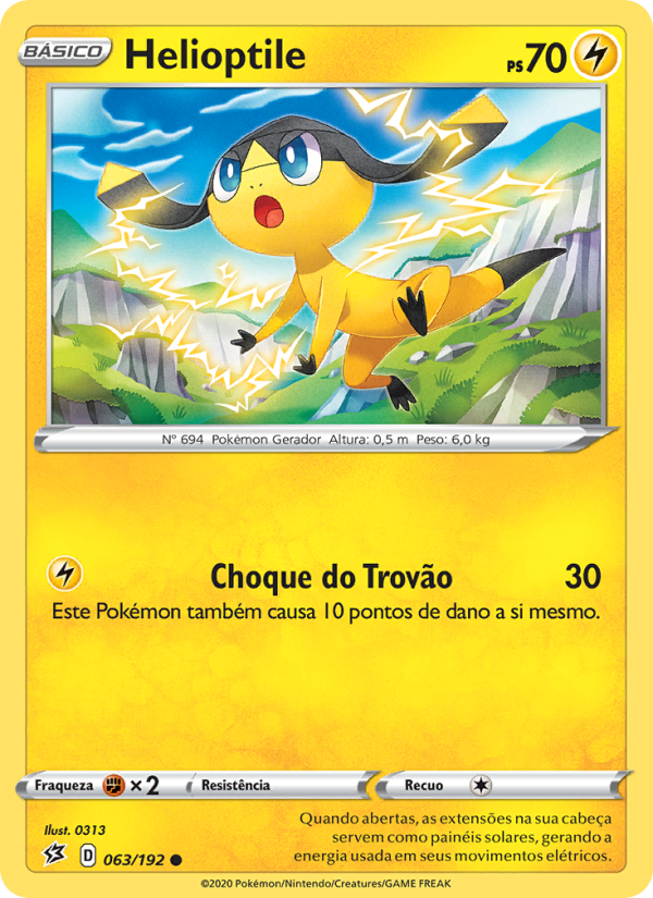 Helioptile 63 — Rixa Rebelde (Portuguese Pokémon TCG card)
