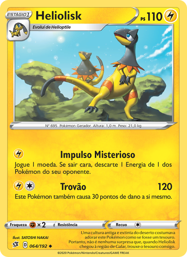 Heliolisk 64 — Rixa Rebelde (Portuguese Pokémon TCG card)