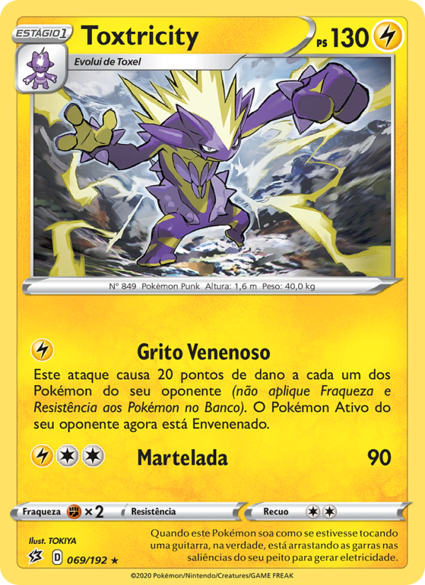 Toxtricity 69 — Rixa Rebelde (Portuguese Pokémon TCG card)