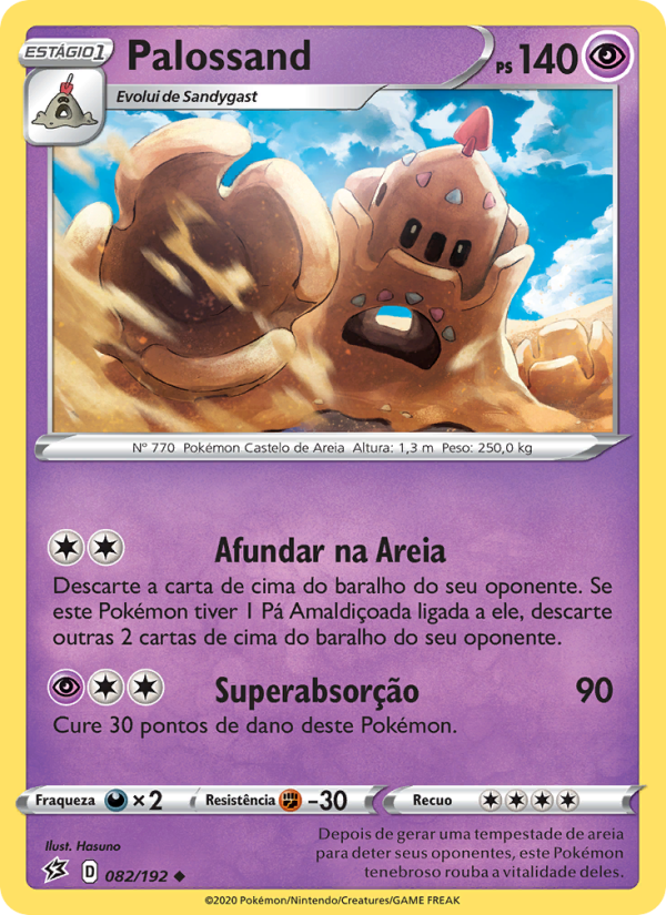 Palossand 82 — Rixa Rebelde (Portuguese Pokémon TCG card)