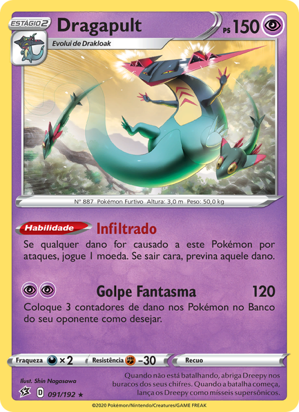 Dragapult 91 — Rixa Rebelde (Portuguese Pokémon TCG card)