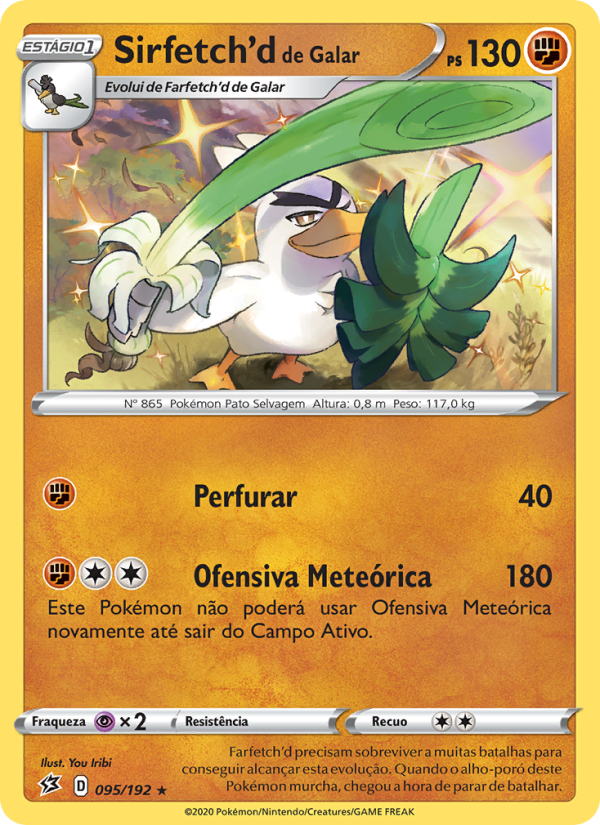 Sirfetch'd de Galar 95 — Rixa Rebelde (Portuguese Pokémon TCG card)