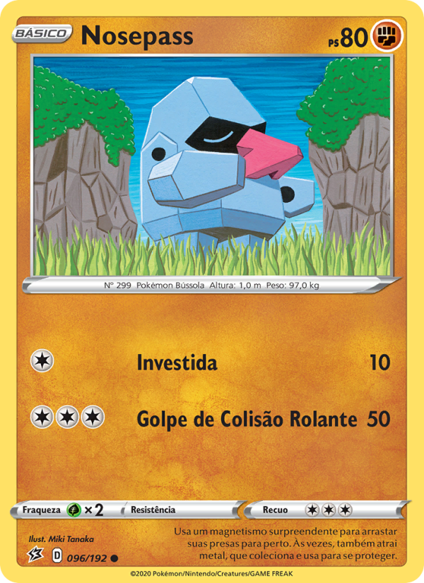 Nosepass 96 — Rixa Rebelde (Portuguese Pokémon TCG card)