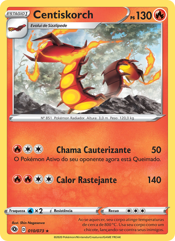 Centiskorch 10 — Weg des Champs (Portuguese Pokémon TCG card)