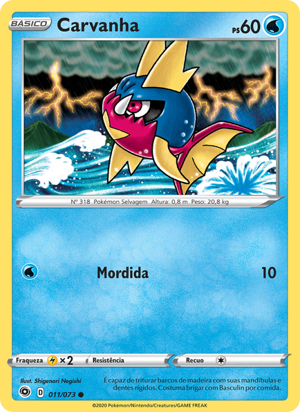 Carvanha 11 — Caminho do Campeão (Portuguese Pokémon TCG card)