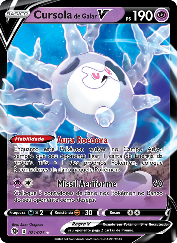 Cursola de Galar V 21 — Caminho do Campeão (Portuguese Pokémon TCG card)