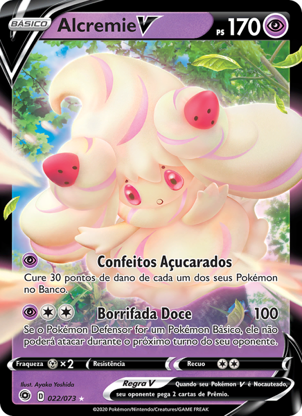 Alcremie V 22 — Caminho do Campeão (Portuguese Pokémon TCG card)