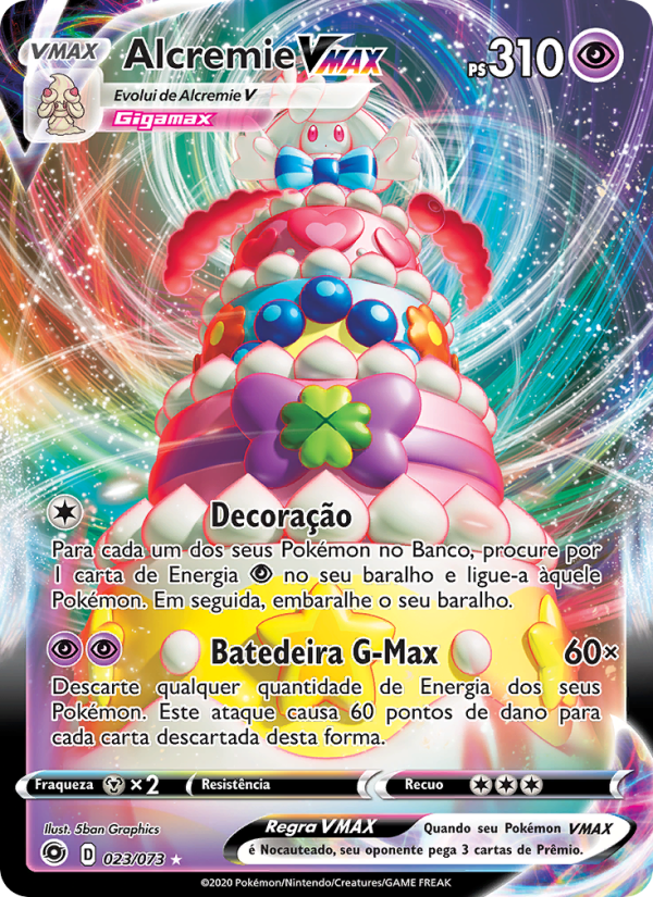 Alcremie VMAX 23 — Caminho do Campeão (Portuguese Pokémon TCG card)