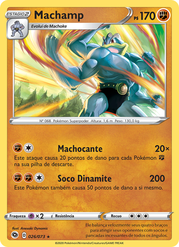 Machamp 26 — Weg des Champs (Portuguese Pokémon TCG card)