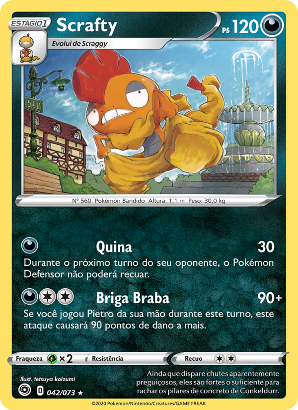 Scrafty 42 — Caminho do Campeão (Portuguese Pokémon TCG card)