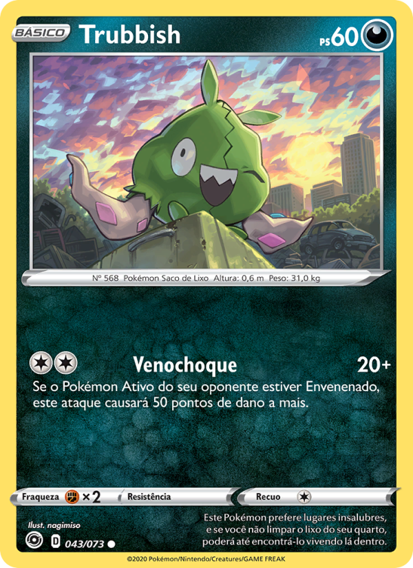 Trubbish 43 — Weg des Champs (Portuguese Pokémon TCG card)