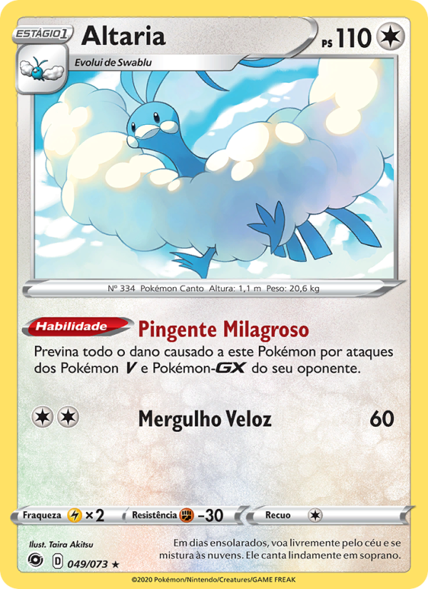 Altaria 49 — Caminho do Campeão (Portuguese Pokémon TCG card)