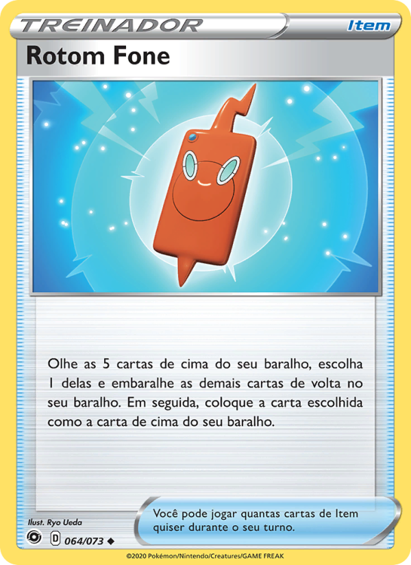Rotom Fone 64 — Caminho do Campeão (Portuguese Pokémon TCG card)
