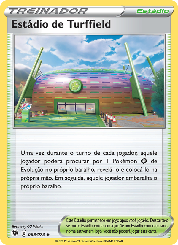 Estádio de Turffield 68 — Caminho do Campeão (Portuguese Pokémon TCG card)