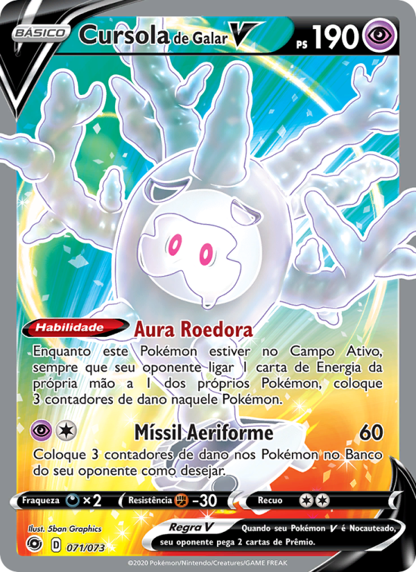 Cursola de Galar V 71 — Caminho do Campeão (Portuguese Pokémon TCG card)