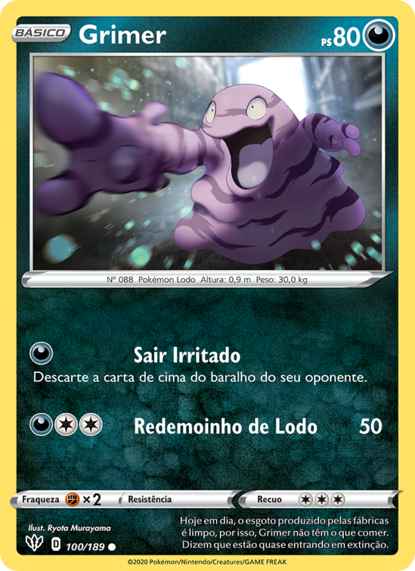 Grimer 100 — Escuridão Incandescente (Portuguese Pokémon TCG card)