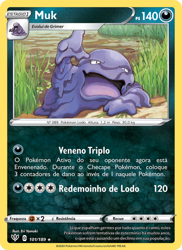 Muk 101 — Escuridão Incandescente (Portuguese Pokémon TCG card)