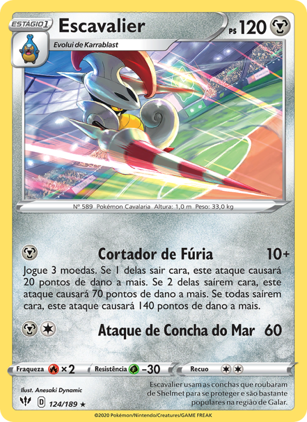 Escavalier 124 — Escuridão Incandescente (Portuguese Pokémon TCG card)