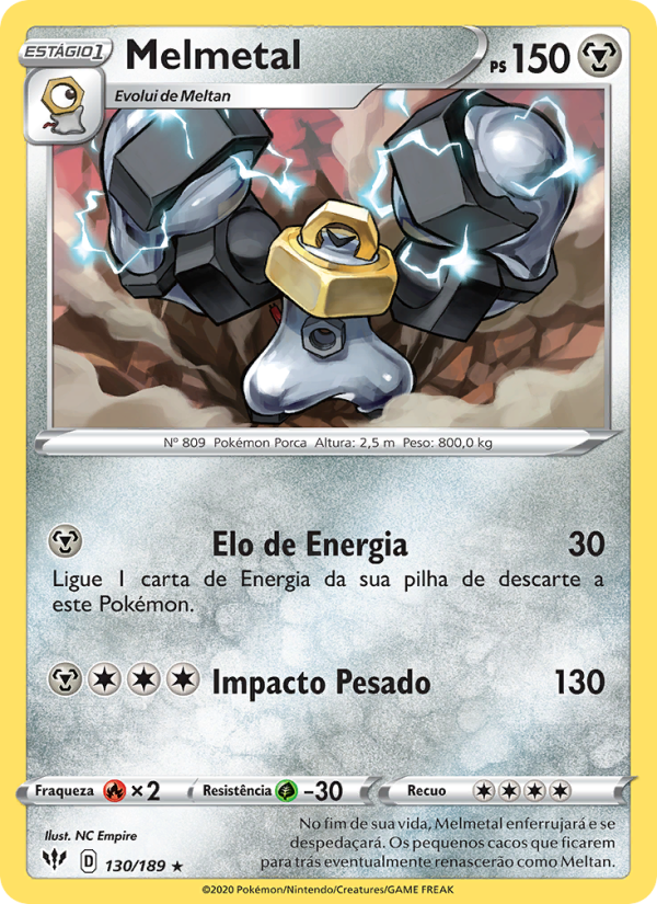 Melmetal 130 — Escuridão Incandescente (Portuguese Pokémon TCG card)