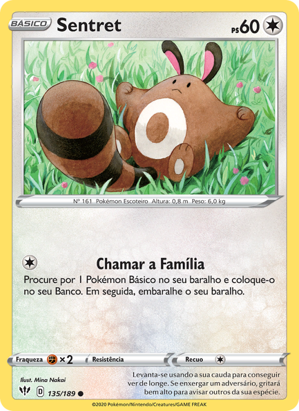 Sentret 135 — Escuridão Incandescente (Portuguese Pokémon TCG card)