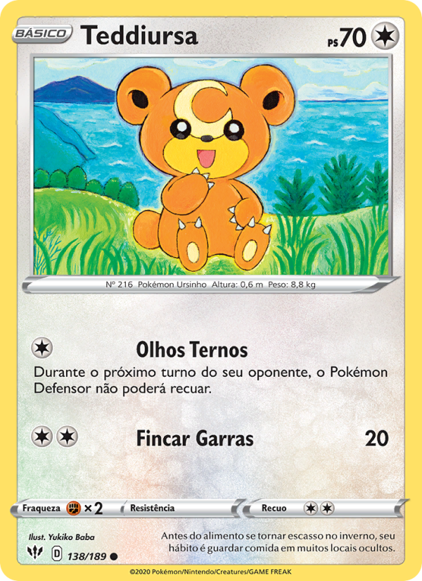 Teddiursa 138 — Escuridão Incandescente (Portuguese Pokémon TCG card)