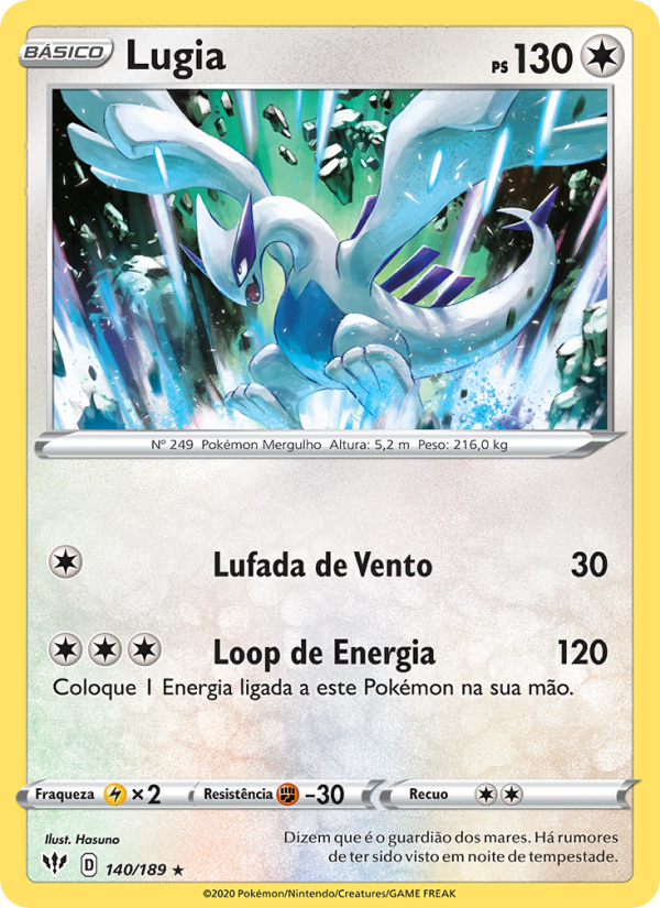 Lugia 140 — Escuridão Incandescente (Portuguese Pokémon TCG card)