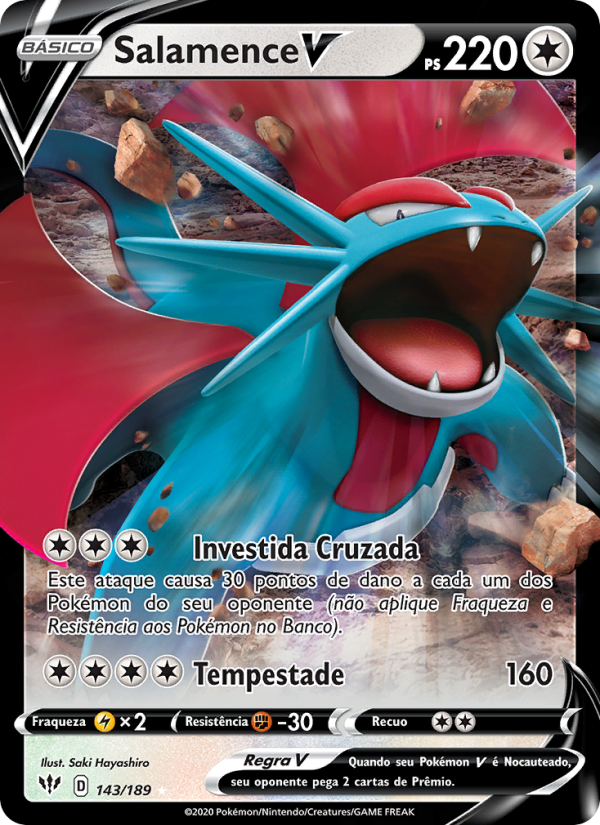 Salamence V 143 — Escuridão Incandescente (Portuguese Pokémon TCG card)
