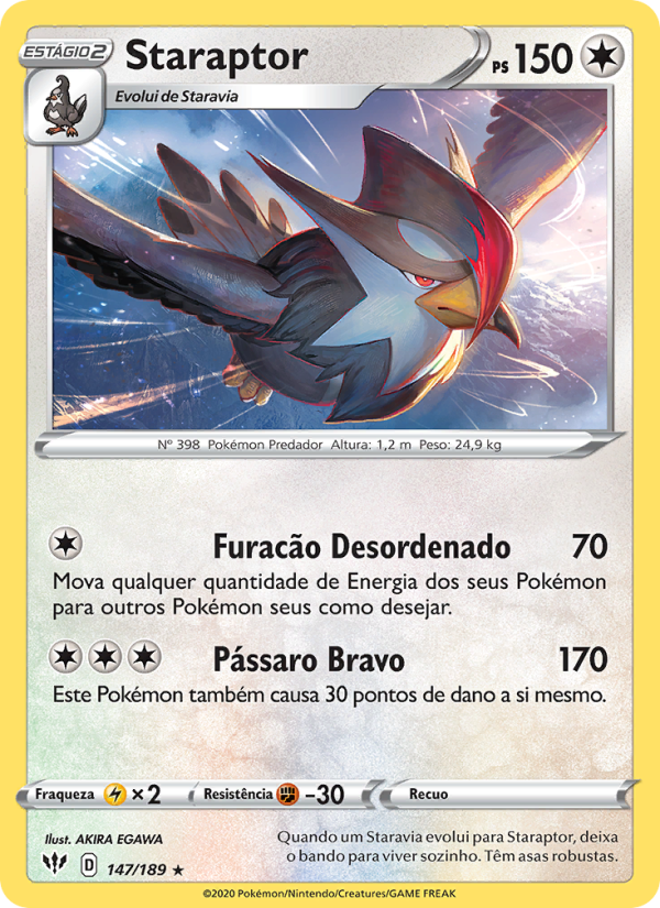 Staraptor 147 — Escuridão Incandescente (Portuguese Pokémon TCG card)