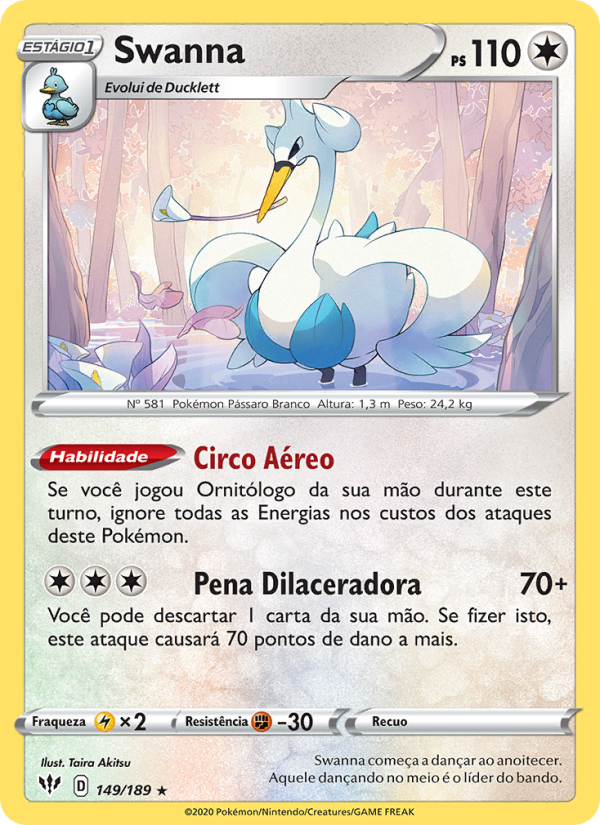 Swanna 149 — Escuridão Incandescente (Portuguese Pokémon TCG card)