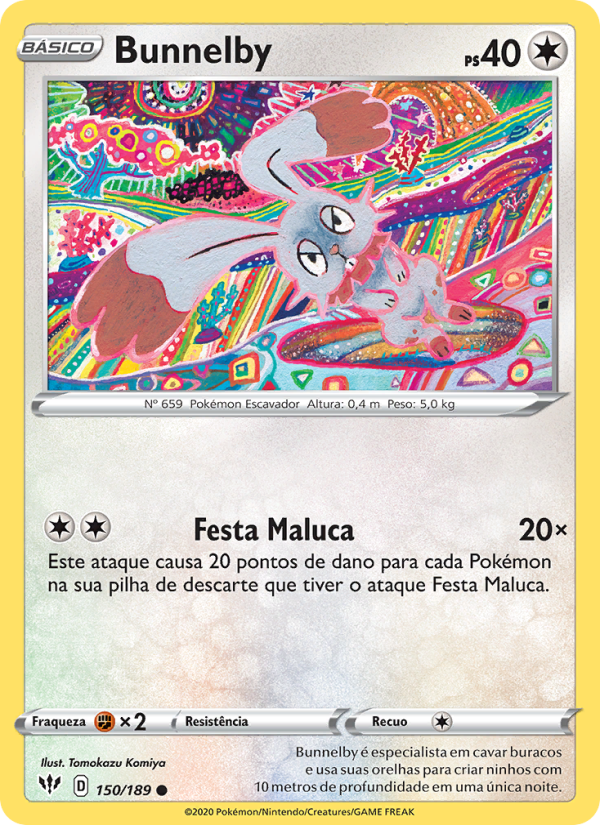 Bunnelby 150 — Escuridão Incandescente (Portuguese Pokémon TCG card)