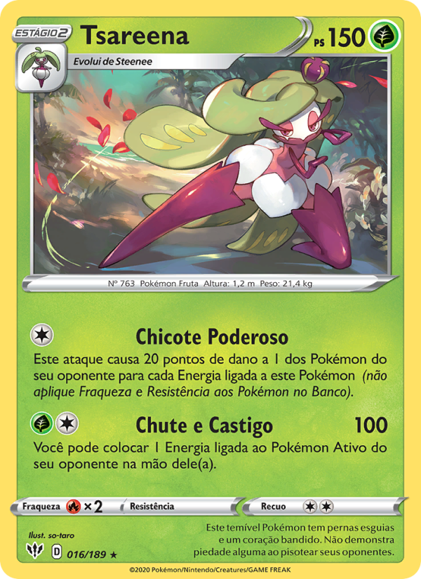Tsareena 16 — Escuridão Incandescente (Portuguese Pokémon TCG card)