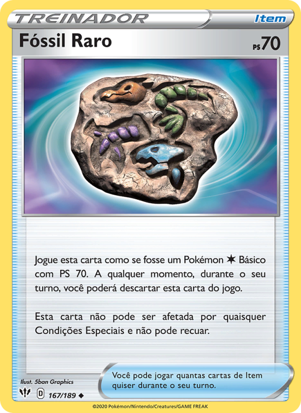 Fóssil Raro 167 — Escuridão Incandescente (Portuguese Pokémon TCG card)