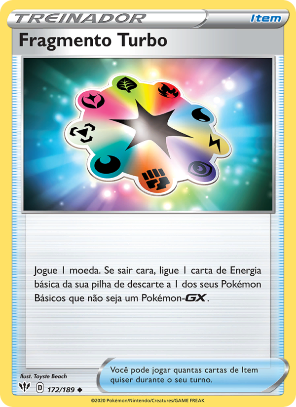 Fragmento Turbo 172 — Escuridão Incandescente (Portuguese Pokémon TCG card)