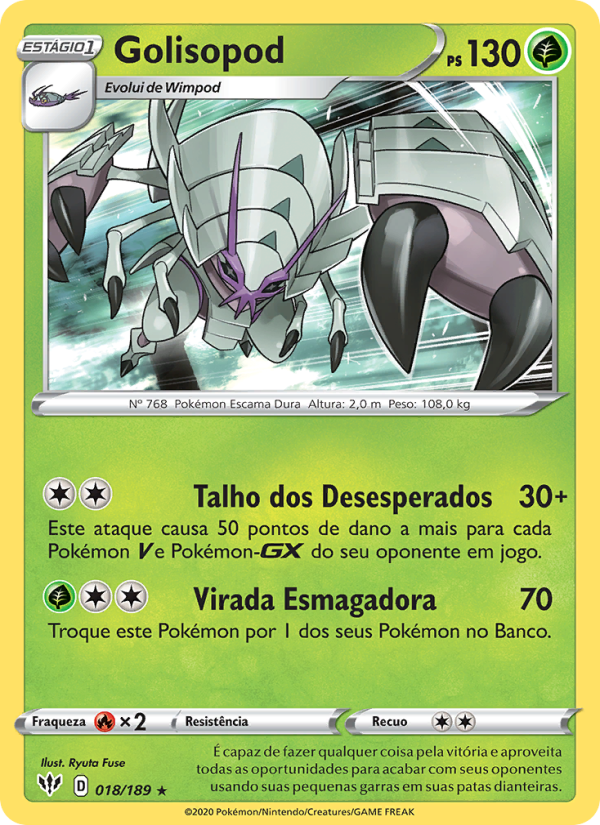 Golisopod 18 — Escuridão Incandescente (Portuguese Pokémon TCG card)