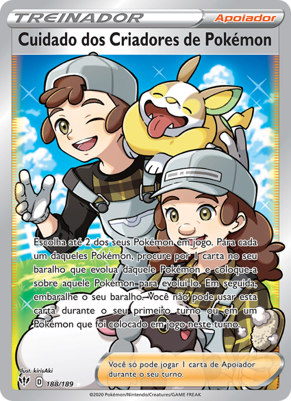 Cuidado dos Criadores de Pokémon 188 — Escuridão Incandescente (Portuguese Pokémon TCG card)