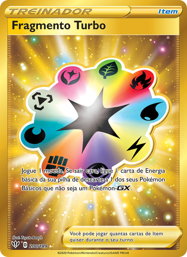 Fragmento Turbo 200 — Escuridão Incandescente (Portuguese Pokémon TCG card)