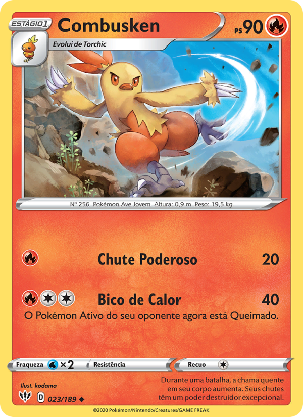 Combusken 23 — Escuridão Incandescente (Portuguese Pokémon TCG card)